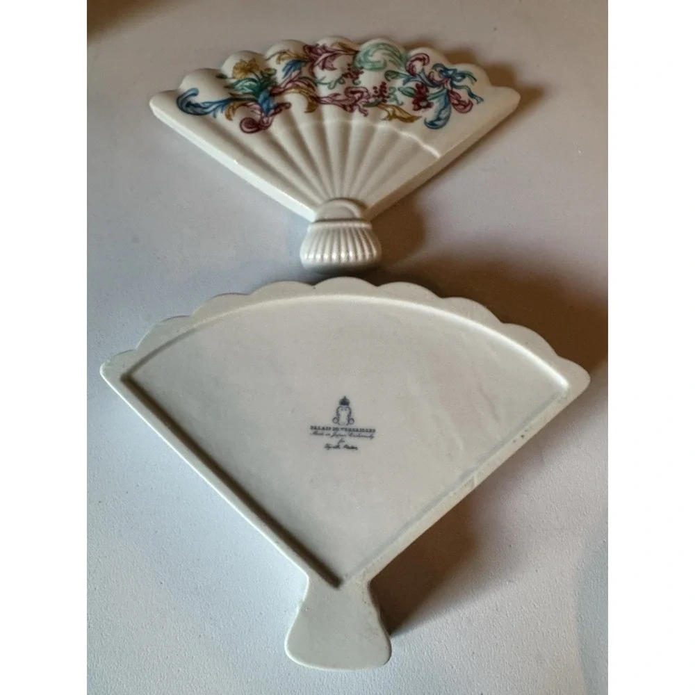 Vintage Elizabeth Arden Palais de Versailles Ceramic Fan Dish Vanity Tray